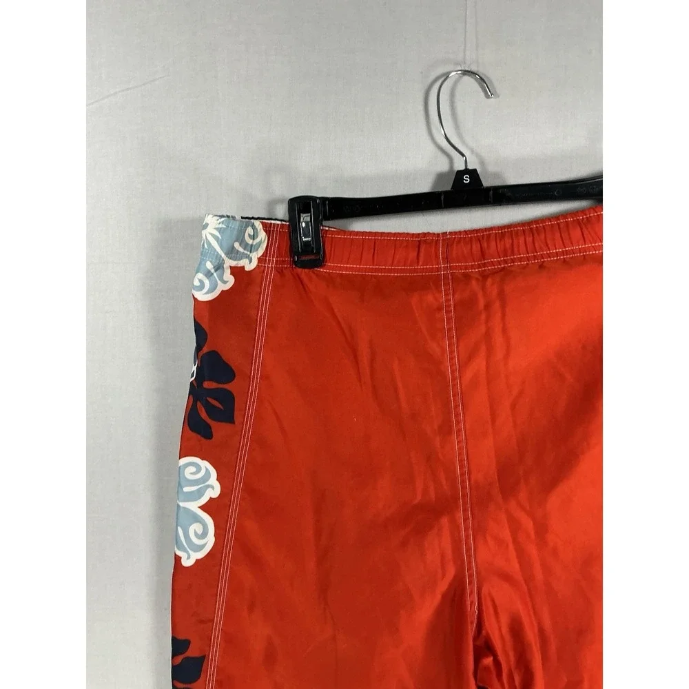 Old Navy Men's Swim Trunks Board Shorts Red Floral Print Size M Drawstring